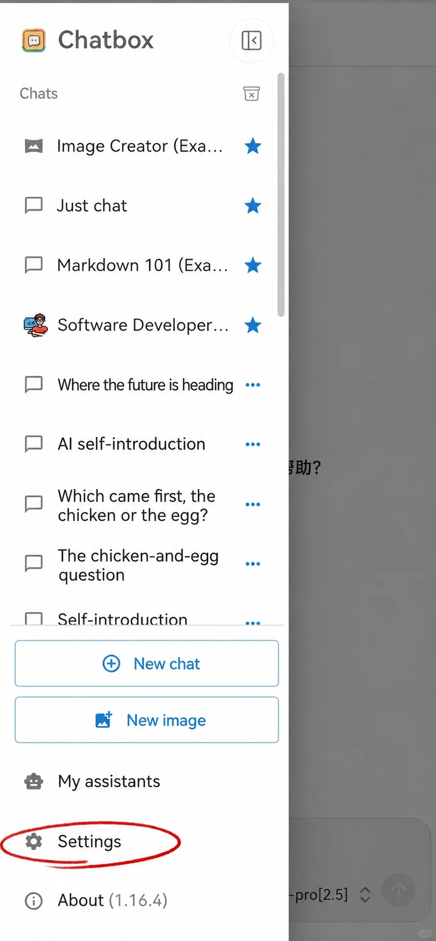 Chatbox setup screenshot