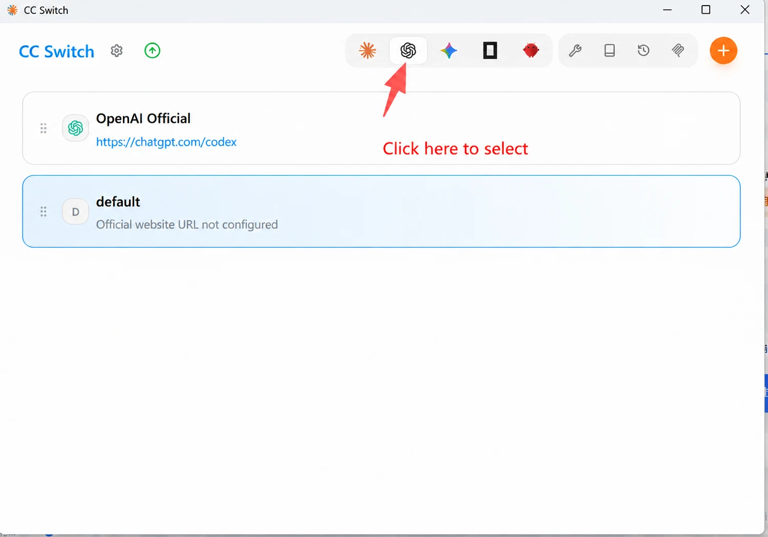 Codex desktop setup screenshot