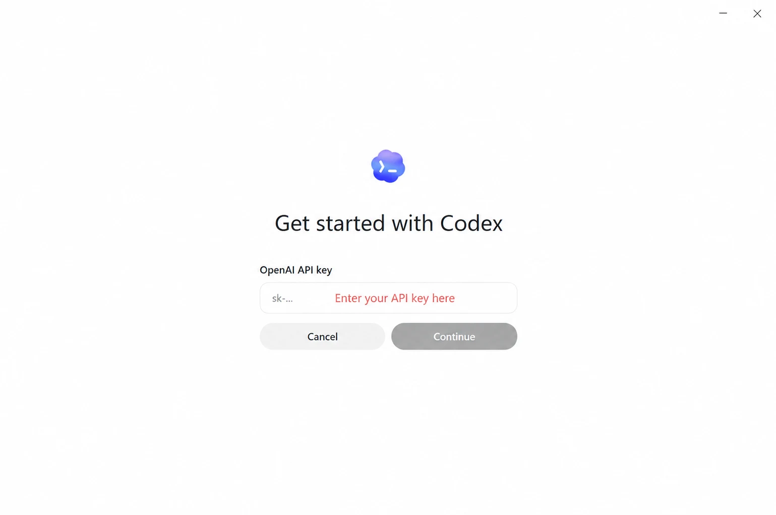 Codex desktop: alternative setup setup screenshot