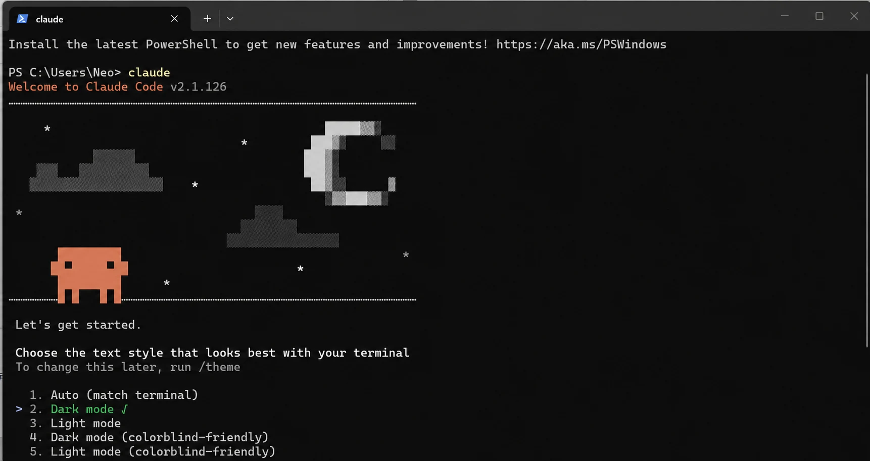 Claude Code setup screenshot