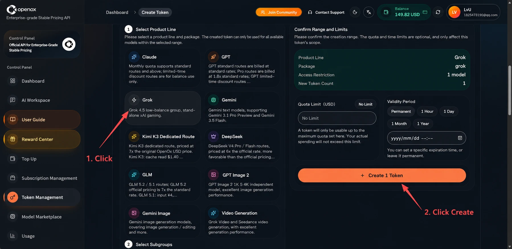 Grok in Codex setup screenshot